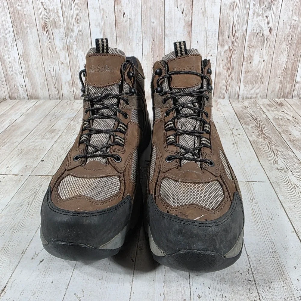 Cabelas Dry-Plus Mens Hiking Boots Brown Leather Mesh Waterproof 81-2733 13D